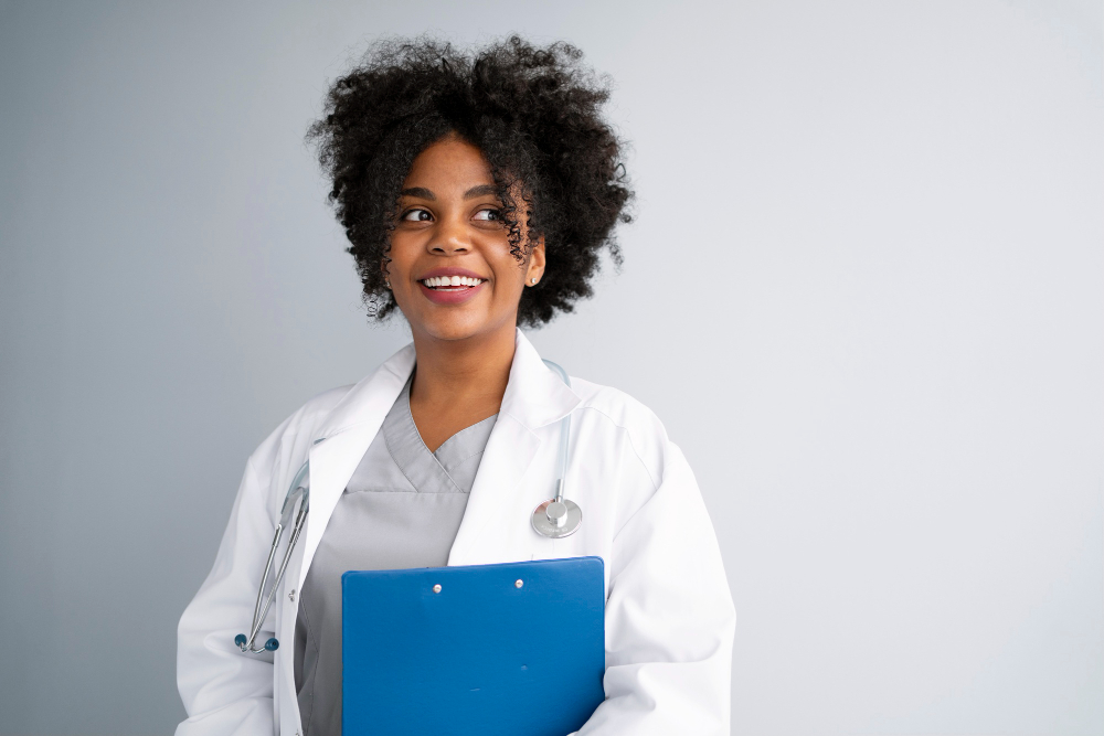 smiling black doctor