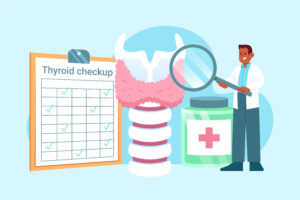 Hand drawn flat design thyroid illustration